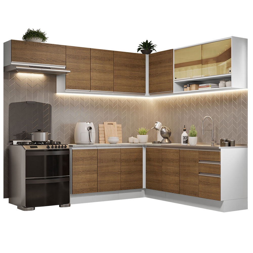 Cocina Integral de Esquina 469cm Madesa Glamy BM 01