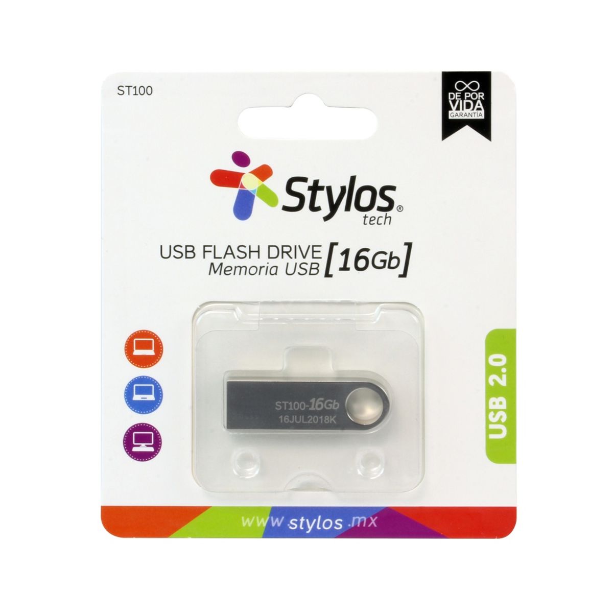 Memoria USB Metalica 16GB Stylos 