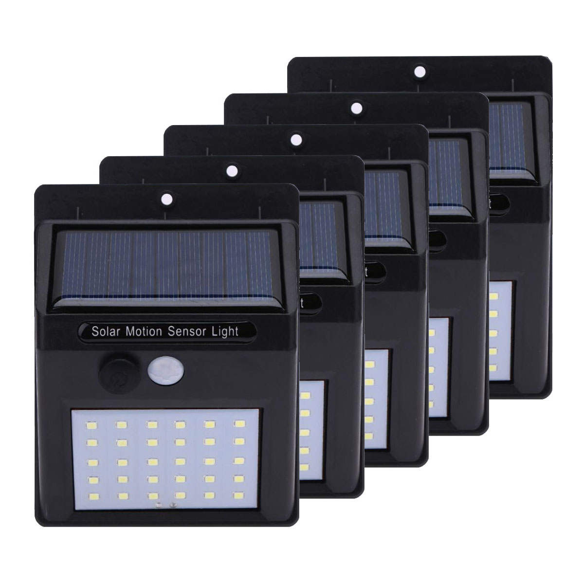5 Lámparas con sensor de movimiento 100% Iliosinnova Lámpara solar Color negro Para exteriores