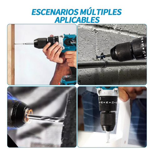 Kit D/taladro Atornillador Tooscl Inalámbrico Eléctrico 80nm