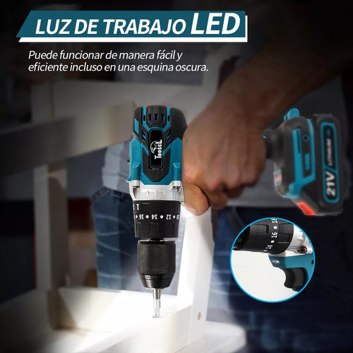 Kit D/taladro Atornillador Tooscl Inalámbrico Eléctrico 80nm