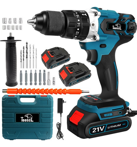 Kit D/taladro Atornillador Tooscl Inalámbrico Eléctrico 80nm
