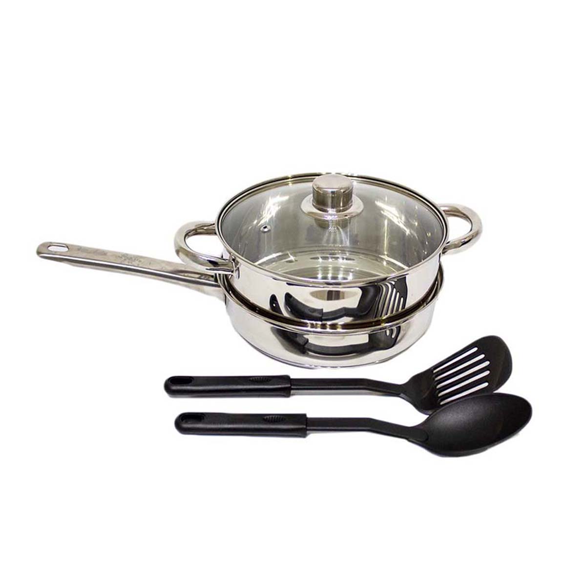 BATERIA DE COCINA 5 PZS ACERO INOX GIBSON HOME
