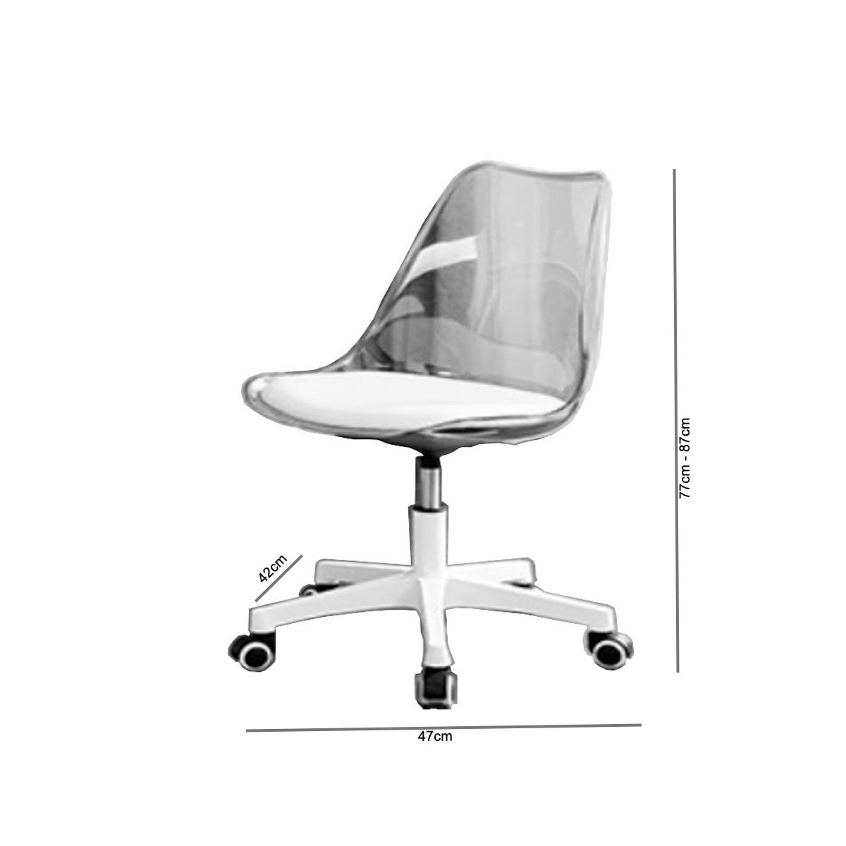 Silla de Escritorio Oficina Comedor Acrílica de Alta Calidad Hug Rosa.