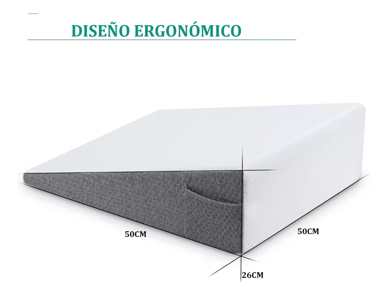 Almohada Cojin Antireflujo Tipo Cuña Respaldo Grande Adulto