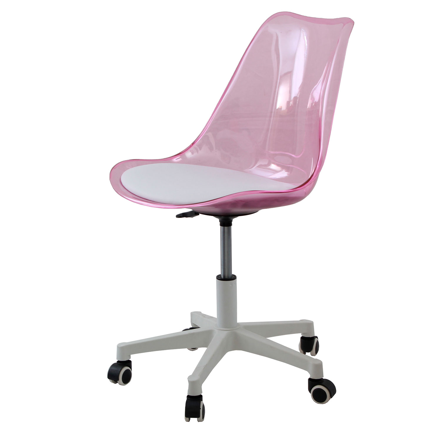 Silla de Escritorio Oficina Comedor Acrílica de Alta Calidad Hug Rosa.