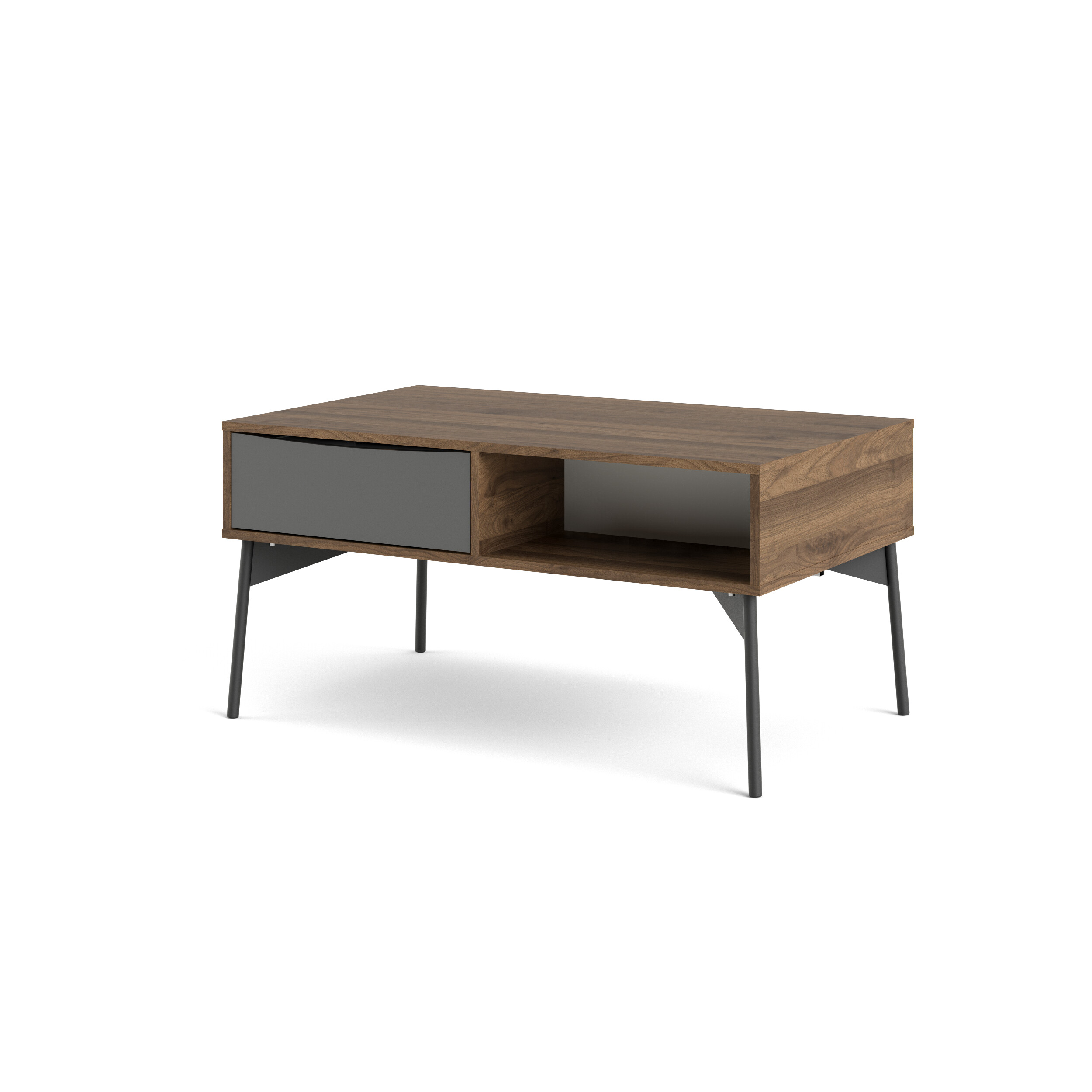 Mesa de Centro Rectangular Multicolor con 1 Cajón y 1 Espacio de Almacenamiento. Estructura de Madera MDF