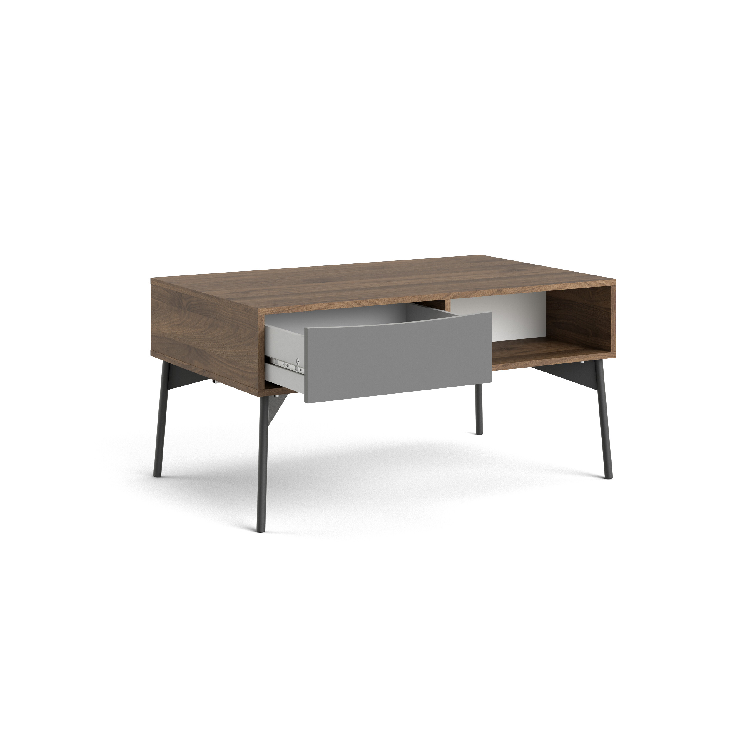 Mesa de Centro Rectangular Multicolor con 1 Cajón y 1 Espacio de Almacenamiento. Estructura de Madera MDF