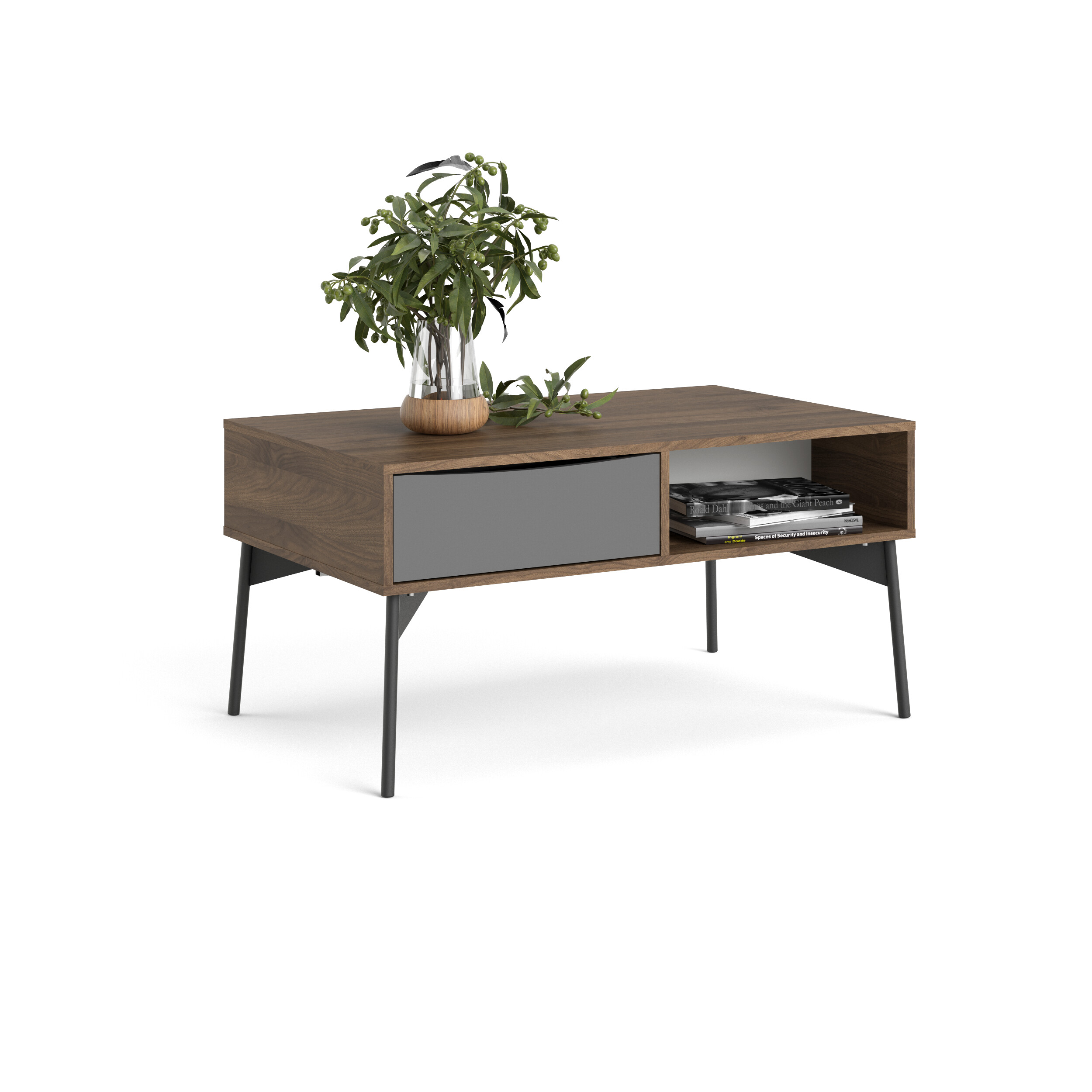 Mesa de Centro Rectangular Multicolor con 1 Cajón y 1 Espacio de Almacenamiento. Estructura de Madera MDF