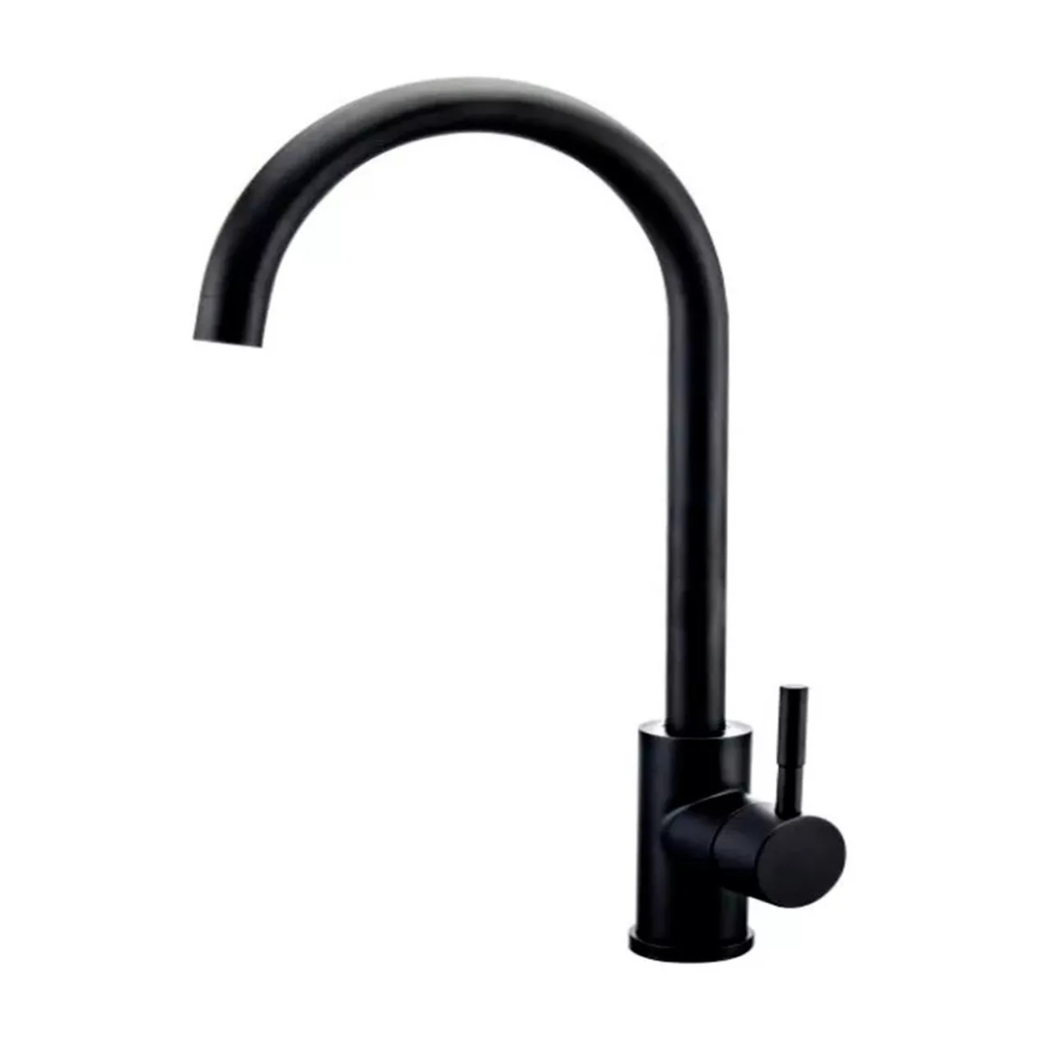 Llave Monomando Fregadero O Tarja Cocina 37 cm Rubinett Acero Inoxidable 304 Negro Mate Super Lujo