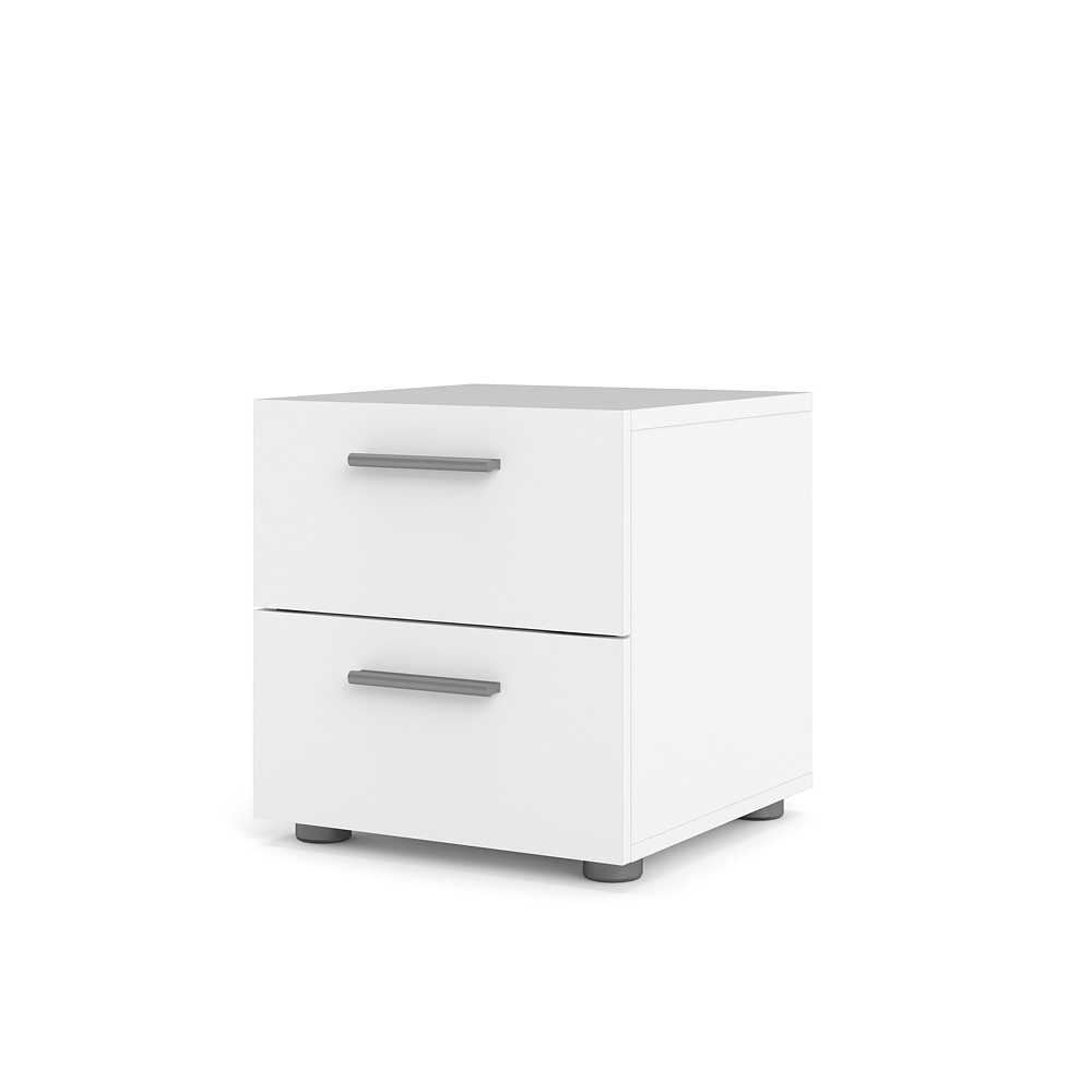 Buró Blanco con 2 Cajones y Jaladeras Efecto Metal Hecho en Madera MDF