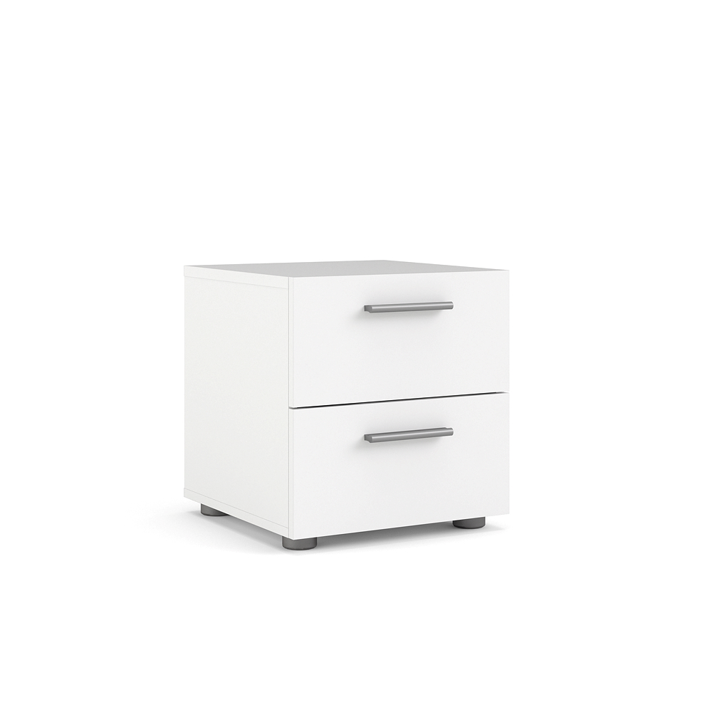 Buró Blanco con 2 Cajones y Jaladeras Efecto Metal Hecho en Madera MDF