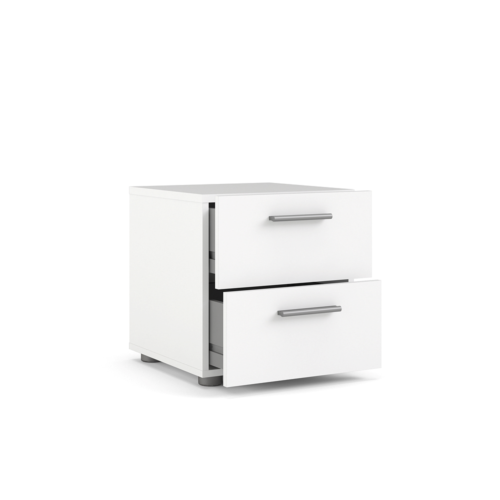 Buró Blanco con 2 Cajones y Jaladeras Efecto Metal Hecho en Madera MDF