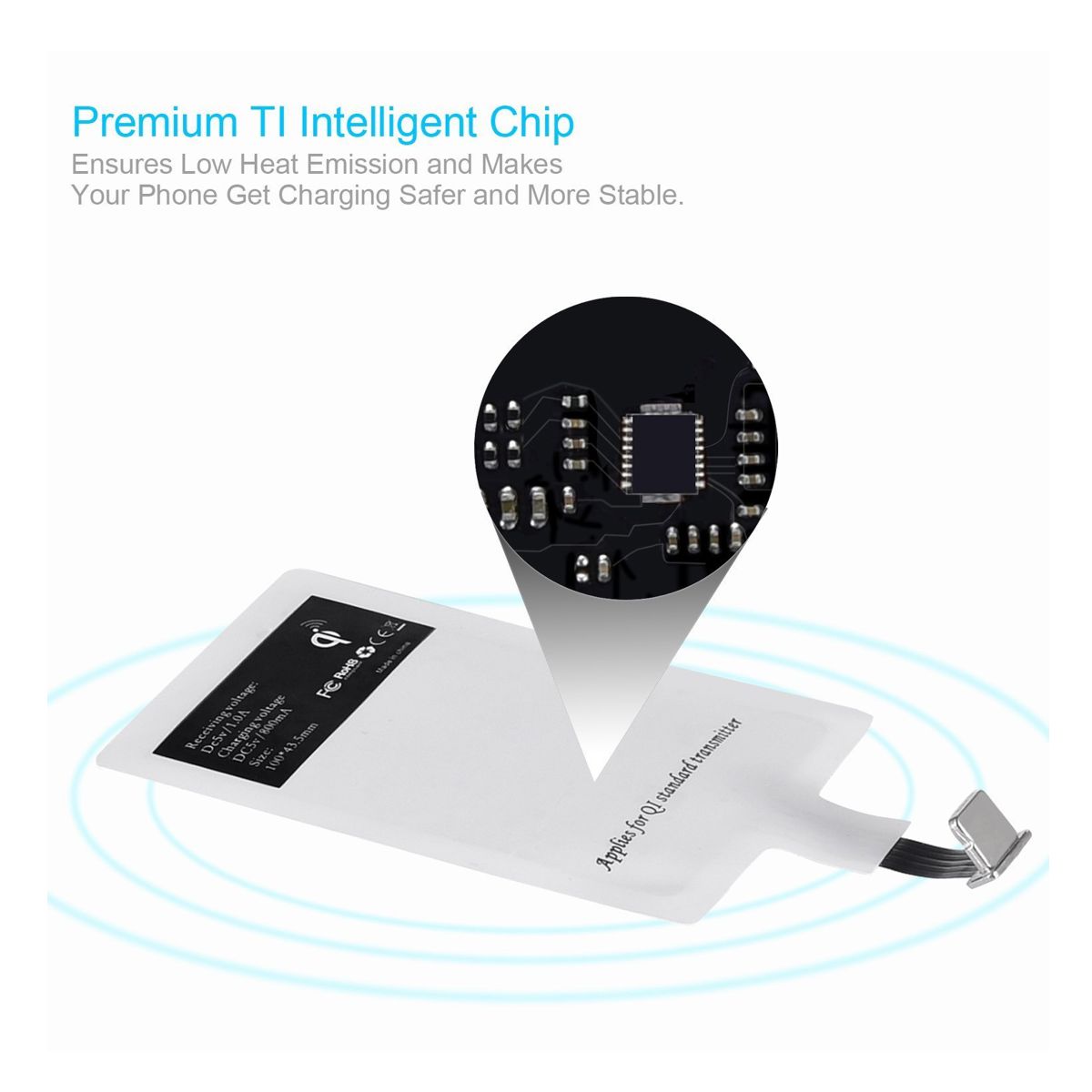 Receptor de Carga Inalambrica QI Universal Interfaz Lightning Iphone