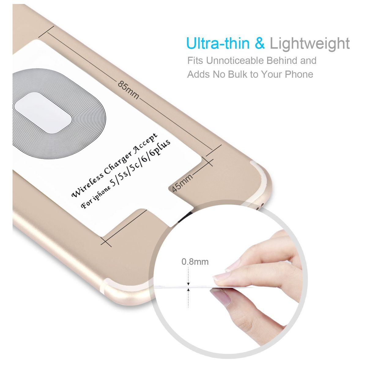 Receptor de Carga Inalambrica QI Universal Interfaz Lightning Iphone