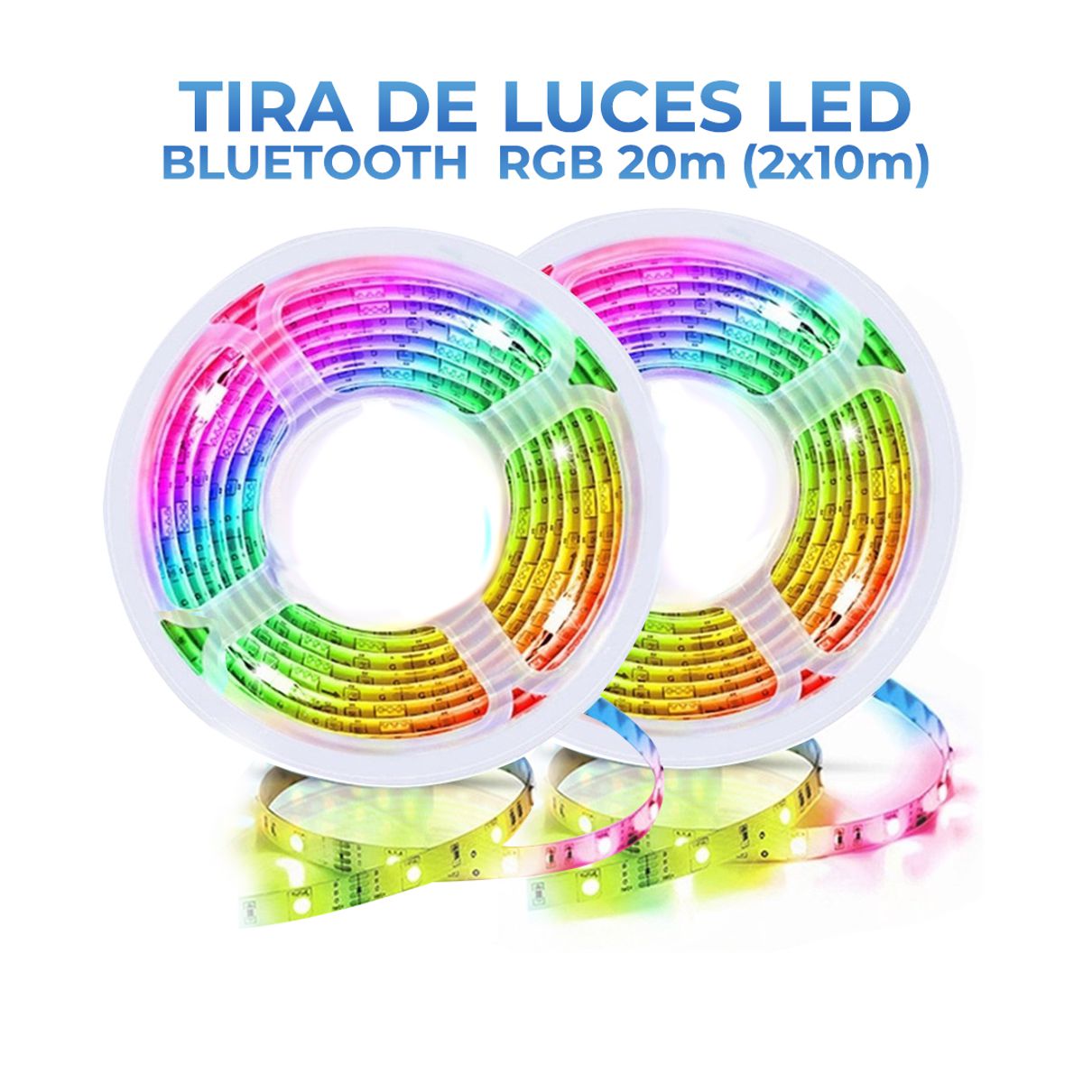 Tira de 20 Metros De Luces Led RGB Control IR y APP Bluetooth