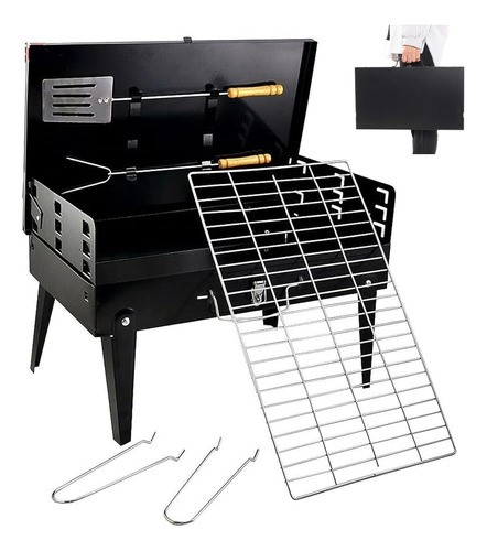 Parrilla Asador Plegable Con Accesorios Camping Portátil Bbq