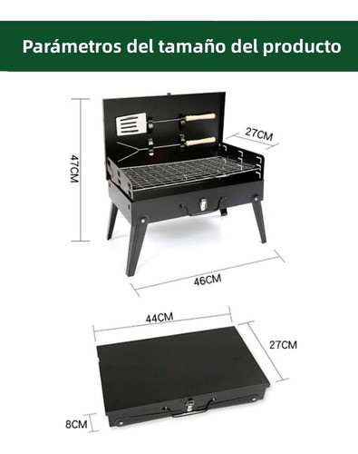 Parrilla Asador Plegable Con Accesorios Camping Portátil Bbq