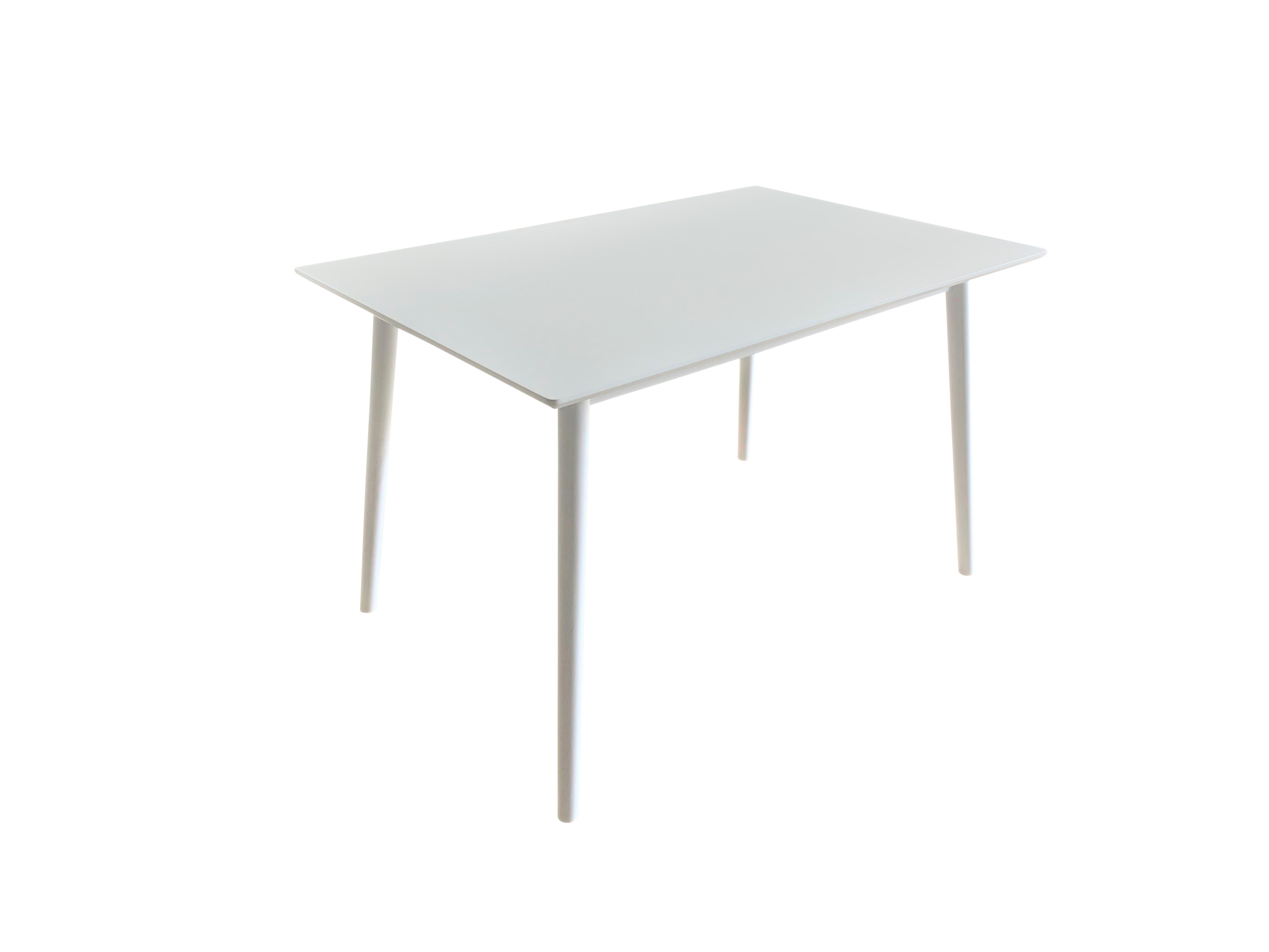 Comedor Completo Blanco de Madera Maciza Cubierta de MDF con 4 Sillas de Madera