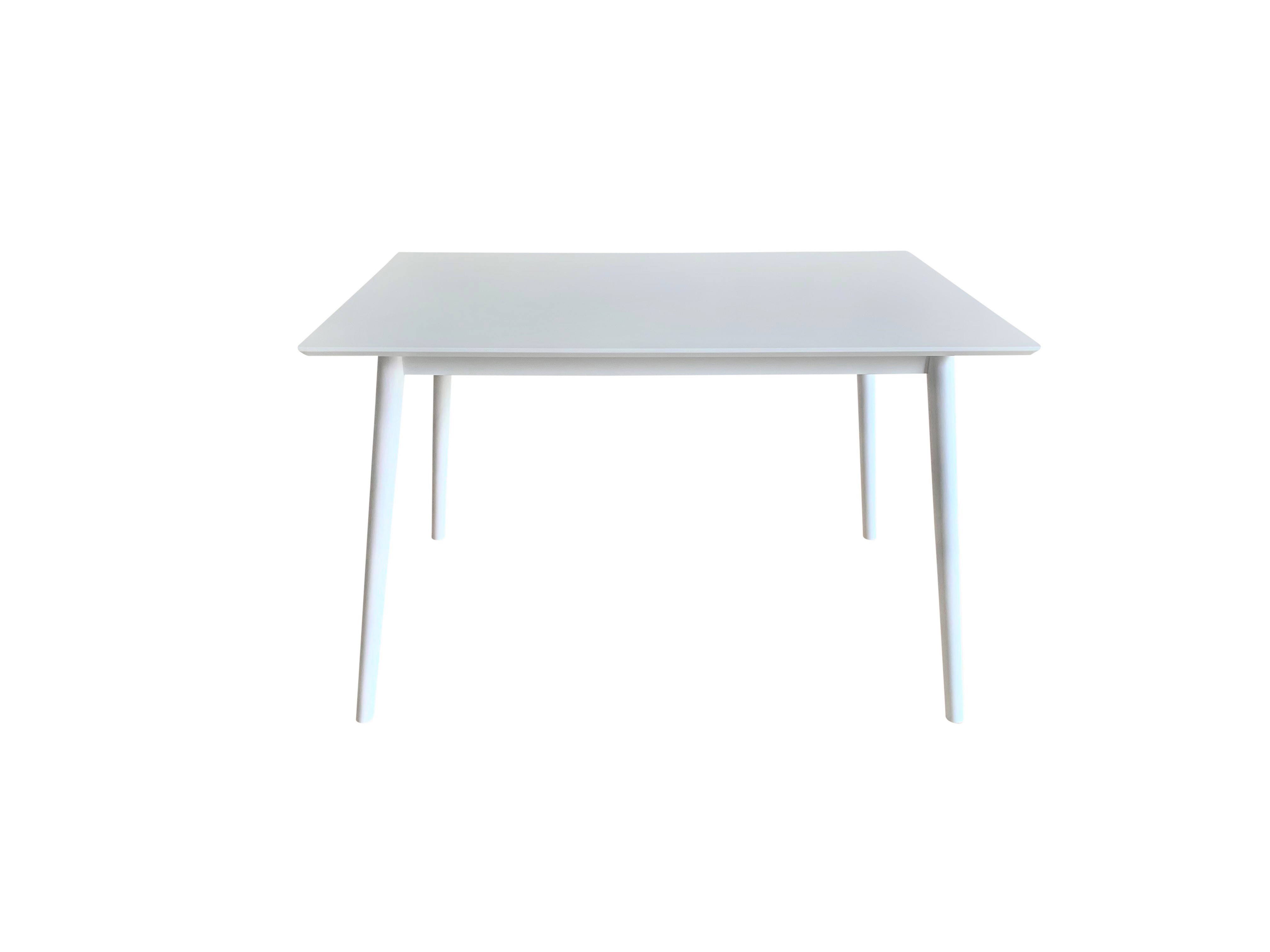 Comedor Completo Blanco de Madera Maciza Cubierta de MDF con 4 Sillas de Madera