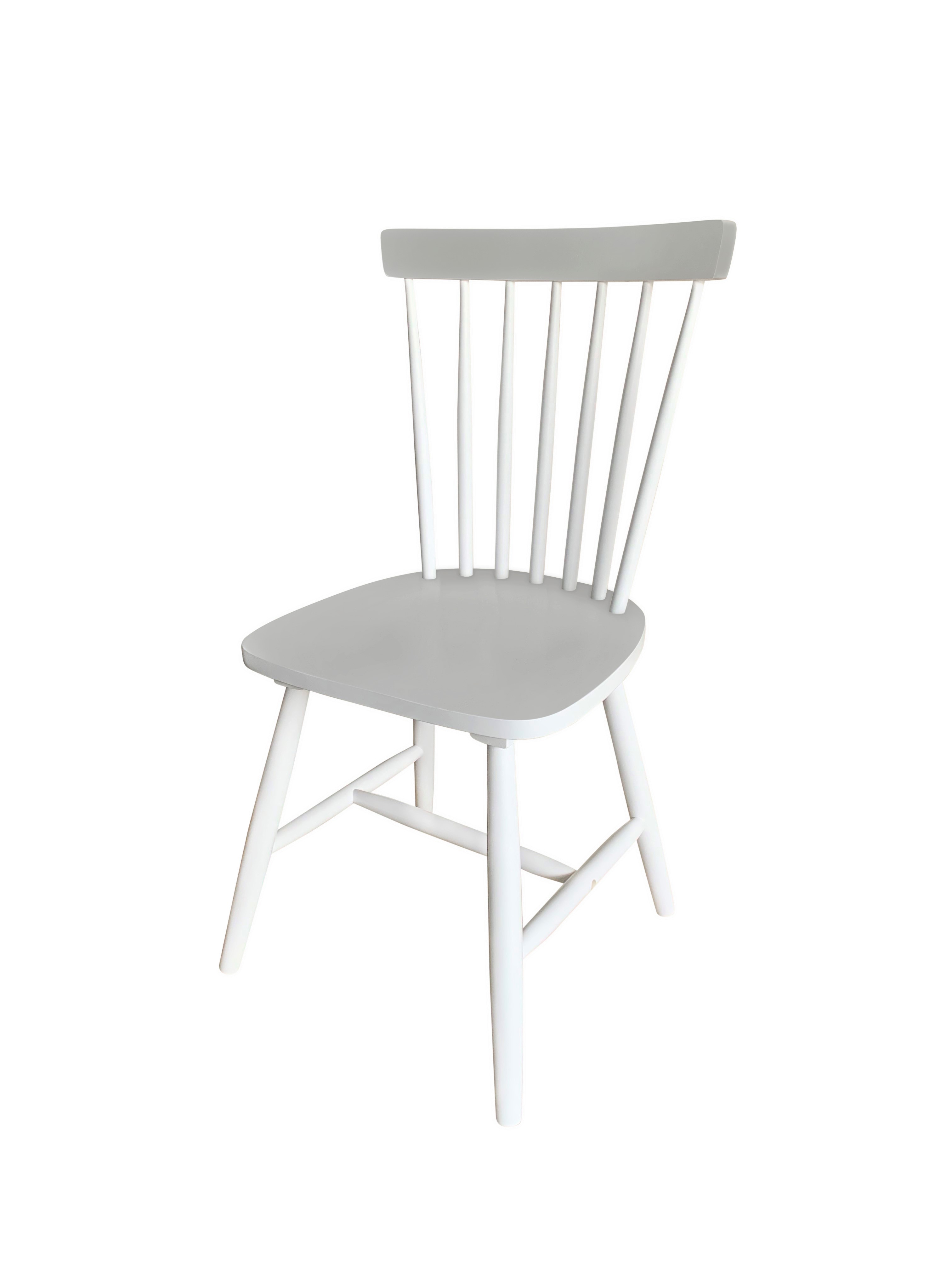 Comedor Completo Blanco de Madera Maciza Cubierta de MDF con 4 Sillas de Madera