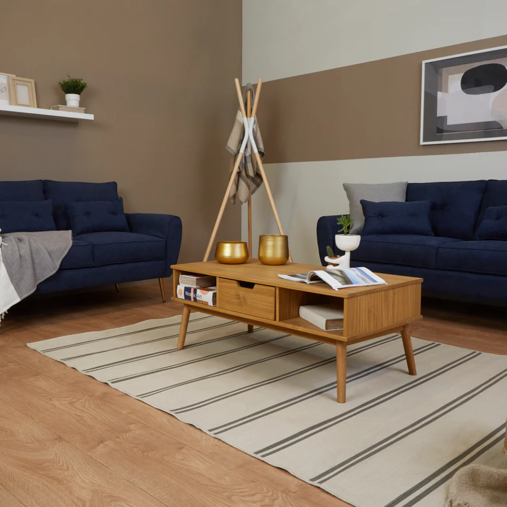Perchero de Madera de Pino Color Madera y Blanco (Alto: 177cm)