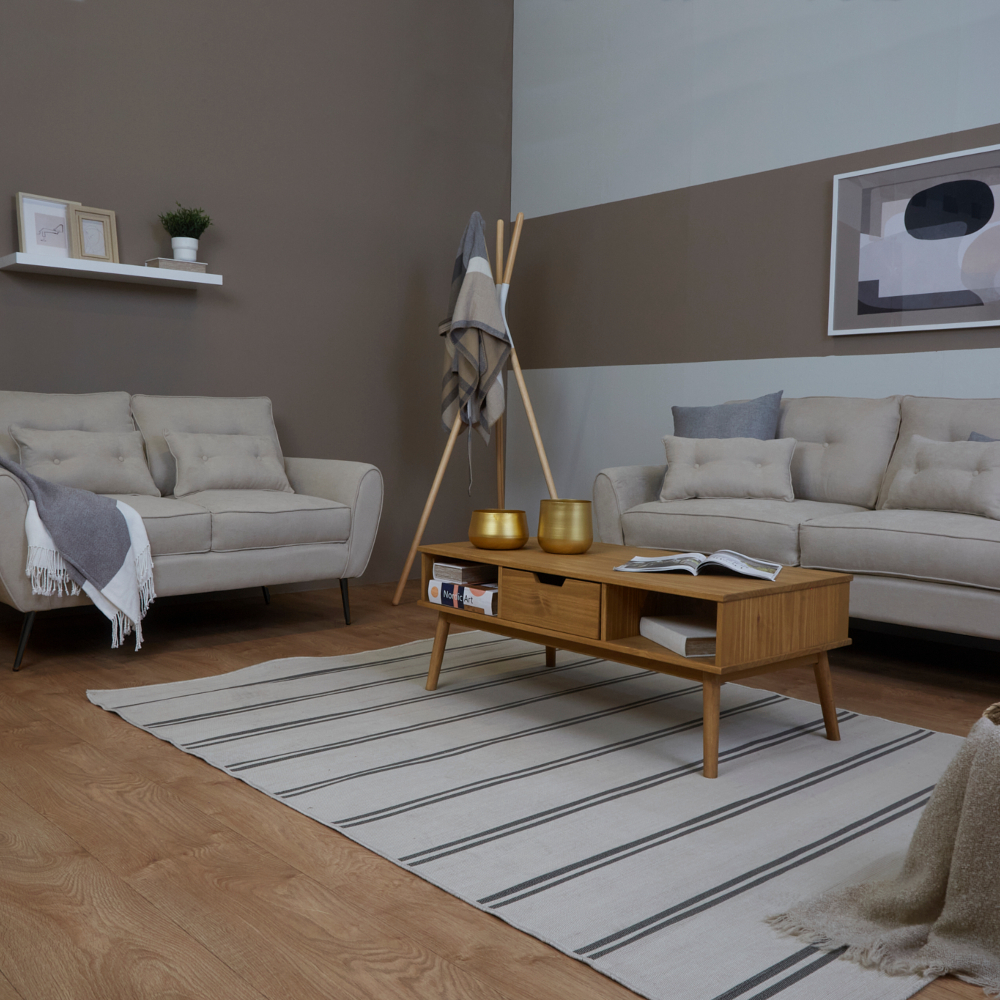 Perchero de Madera de Pino Color Madera y Blanco (Alto: 177cm)