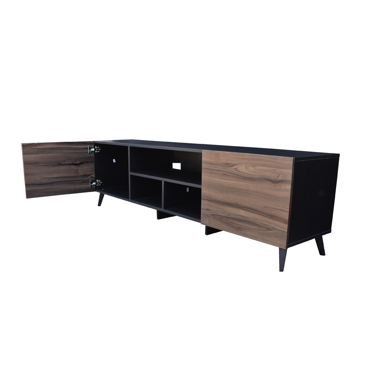 Hogare Centro de Entretenimiento Europa para TV de 80 Pulgadas Mueble TV  Negro Parota