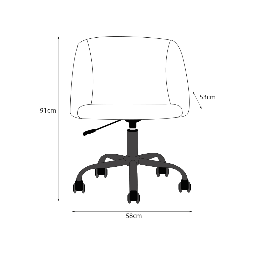 Silla de Oficina Giratoria en Terciopelo Azul con Altura Ajustable y Asiento Acolchado
