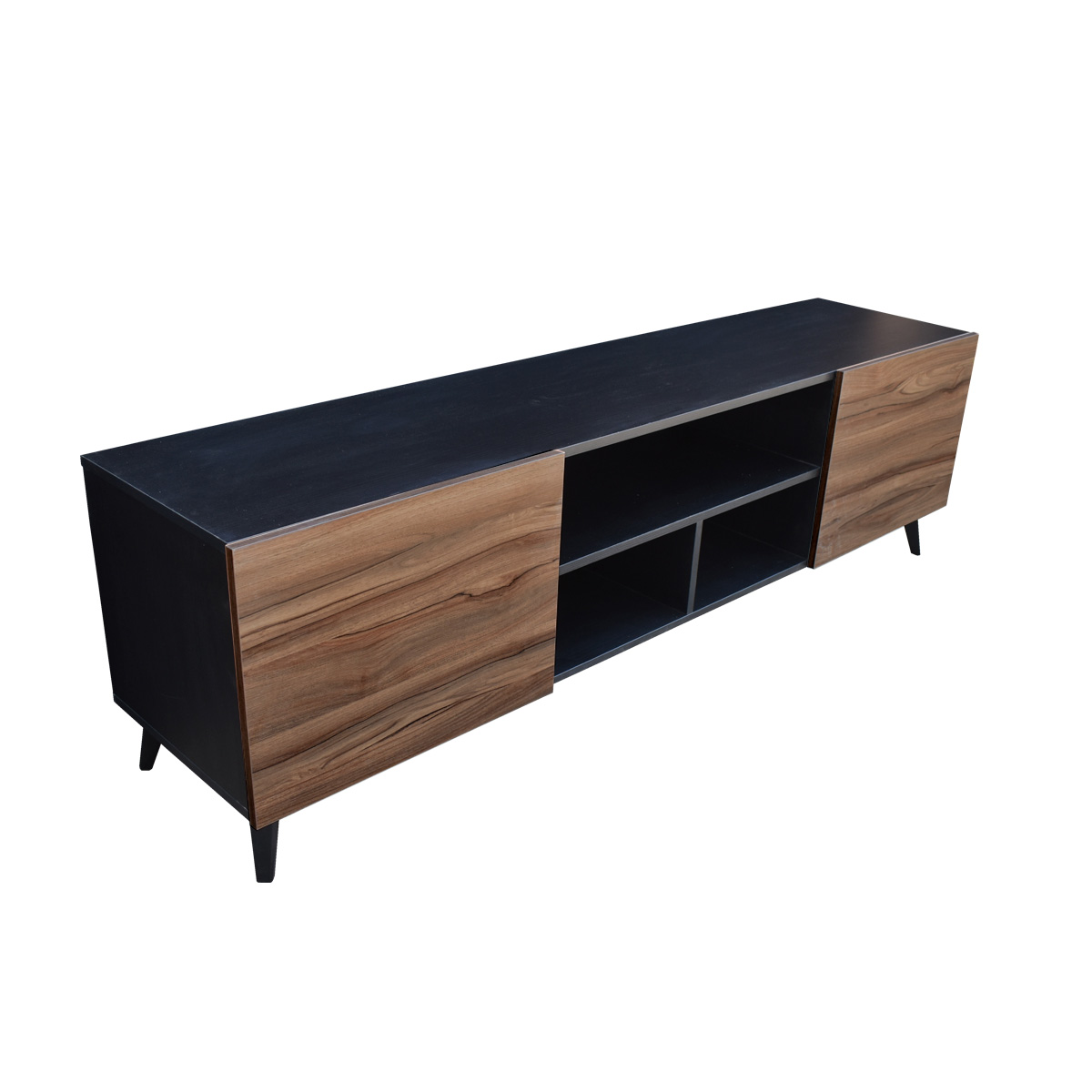 Hogare Centro de Entretenimiento Europa para TV de 80 Pulgadas Mueble TV  Negro Parota