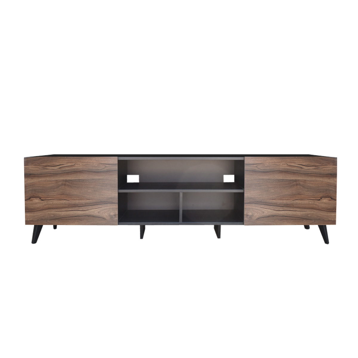 Hogare Centro de Entretenimiento Europa para TV de 80 Pulgadas Mueble TV  Negro Parota