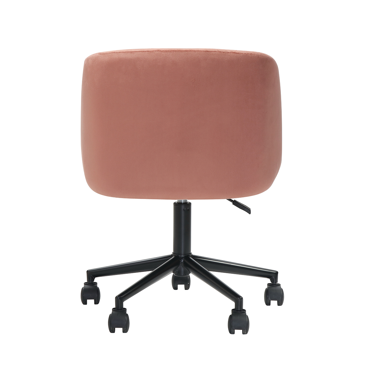 Silla de Oficina Giratoria en Terciopelo Rosa con Altura Ajustable y Asiento Acolchado