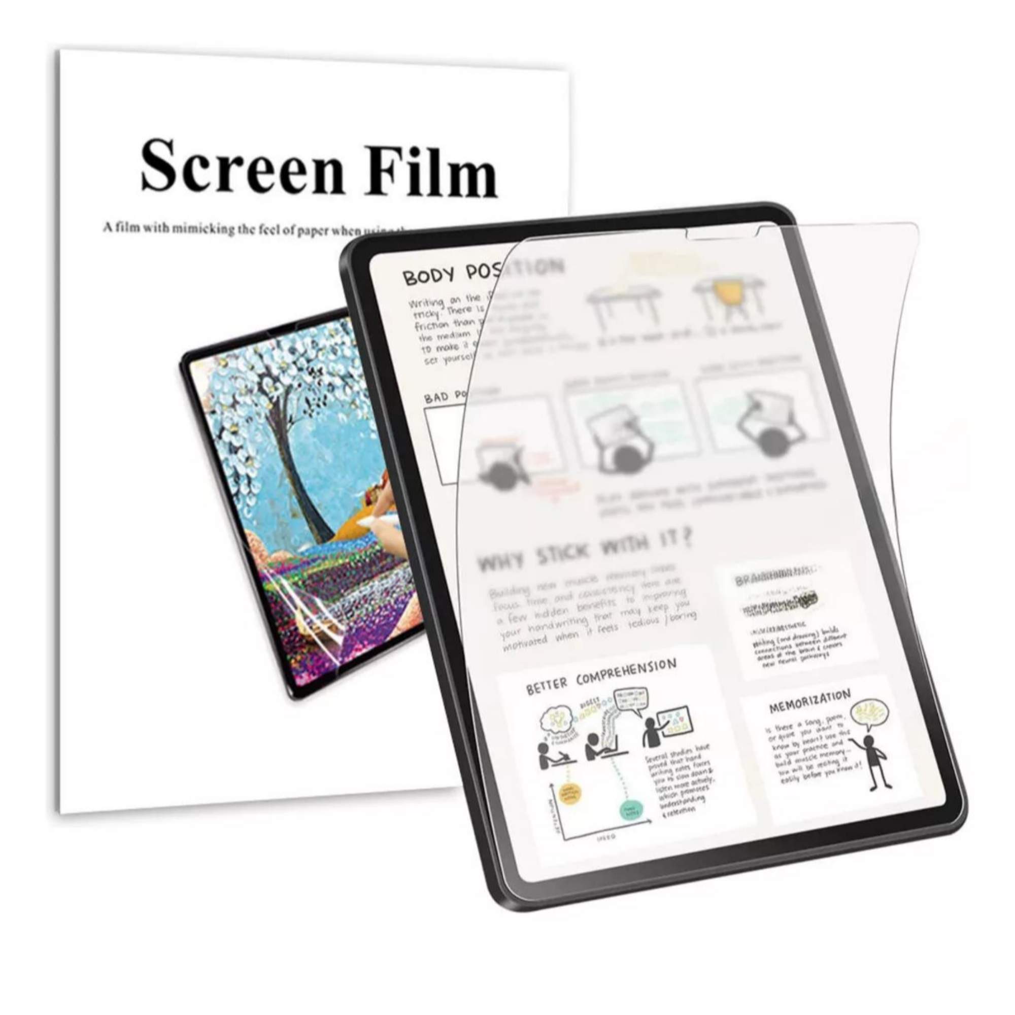 2 Micas Protector Pantalla Para iPad Air 4/5/Pro 11 Efecto Textura Papel