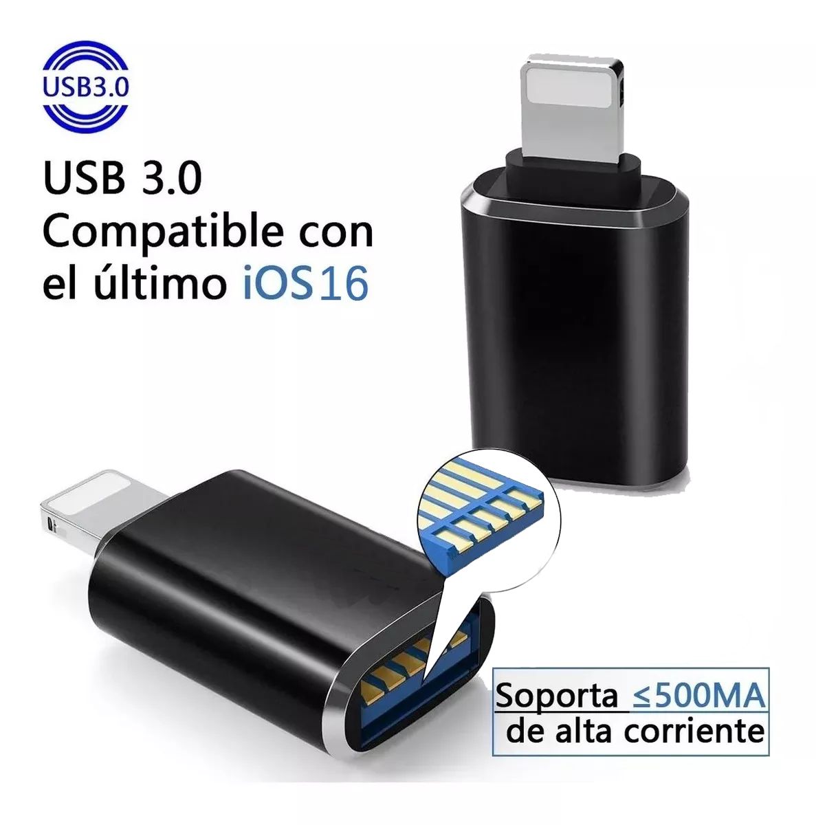Adaptador OTG USB Lightning Compatible con Iphone Ipad