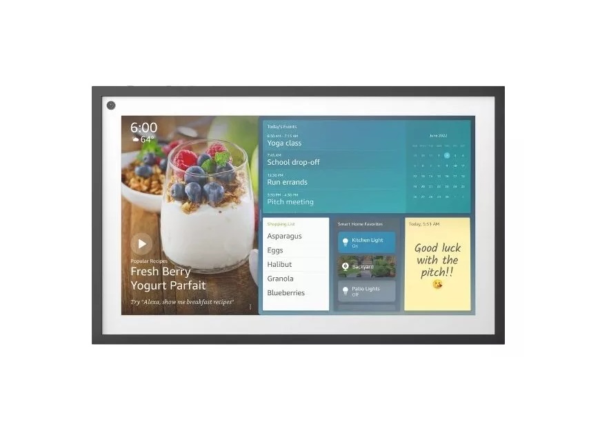 Amazon Alexa Echo Show 15, Pantalla Inteligente Full Hd de 15.6" con Alexa y Fire Tv Integrados, Color Blanco 