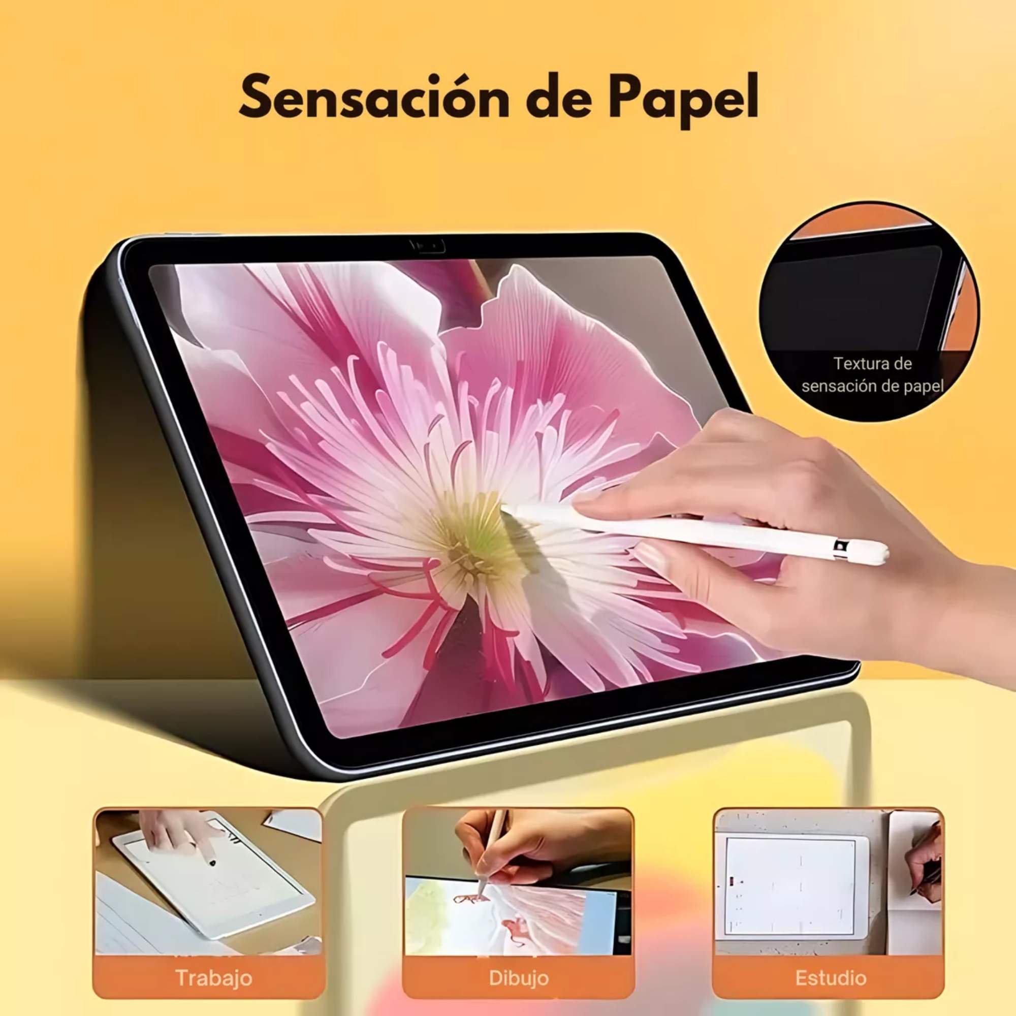 2 Micas Protector Pantalla Para iPad Air Pro 13 Efecto Textura Papel