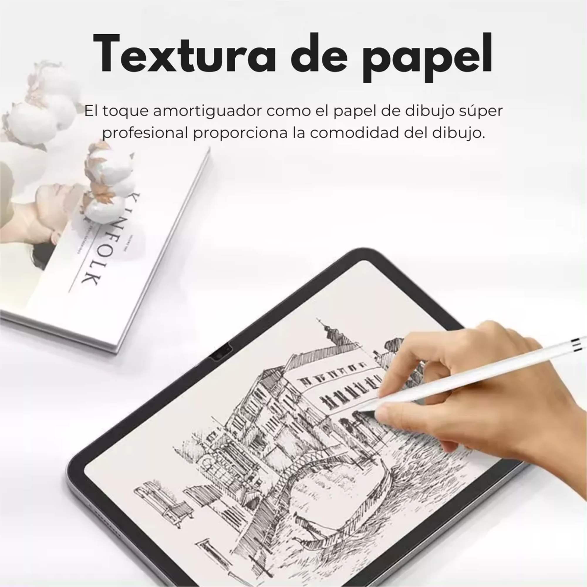 2 Micas Protector Pantalla Para iPad Air Pro 13 Efecto Textura Papel