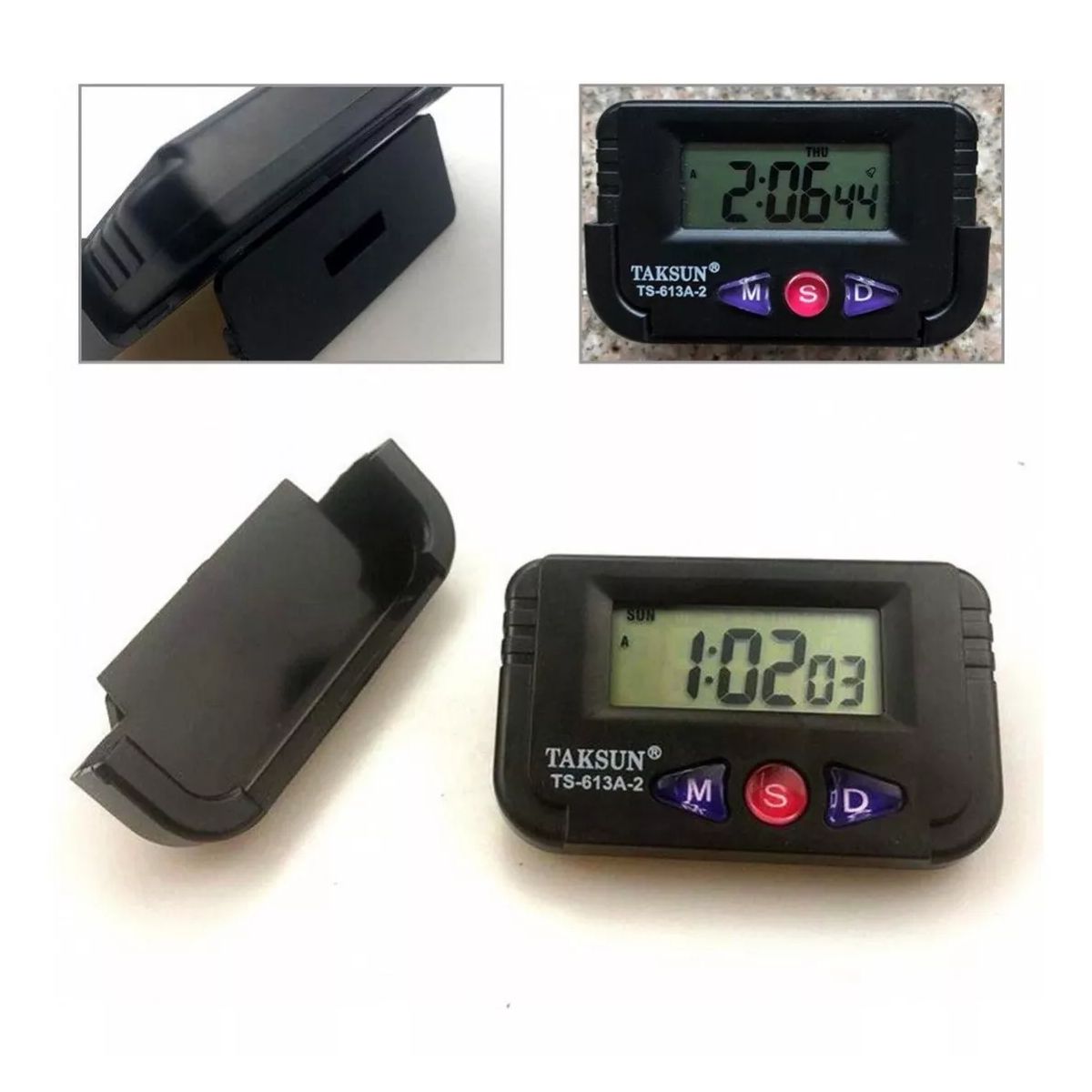 Reloj Con Cronometro Para Auto Incluye Bateria y Adhesivo Para Fijacion