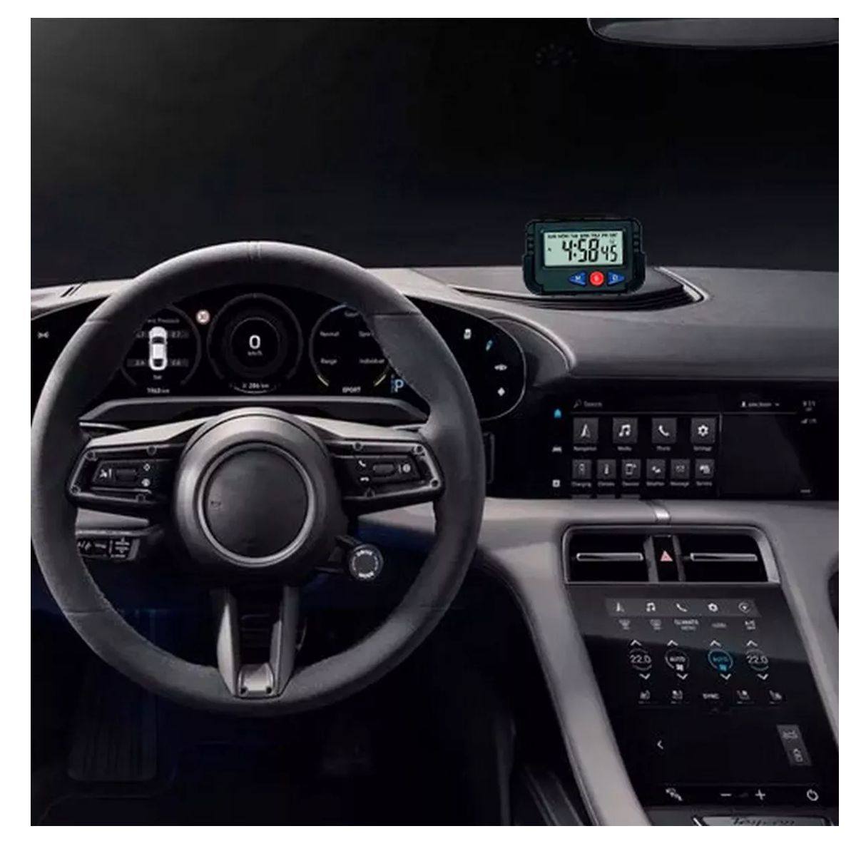 Reloj Con Cronometro Para Auto Incluye Bateria y Adhesivo Para Fijacion