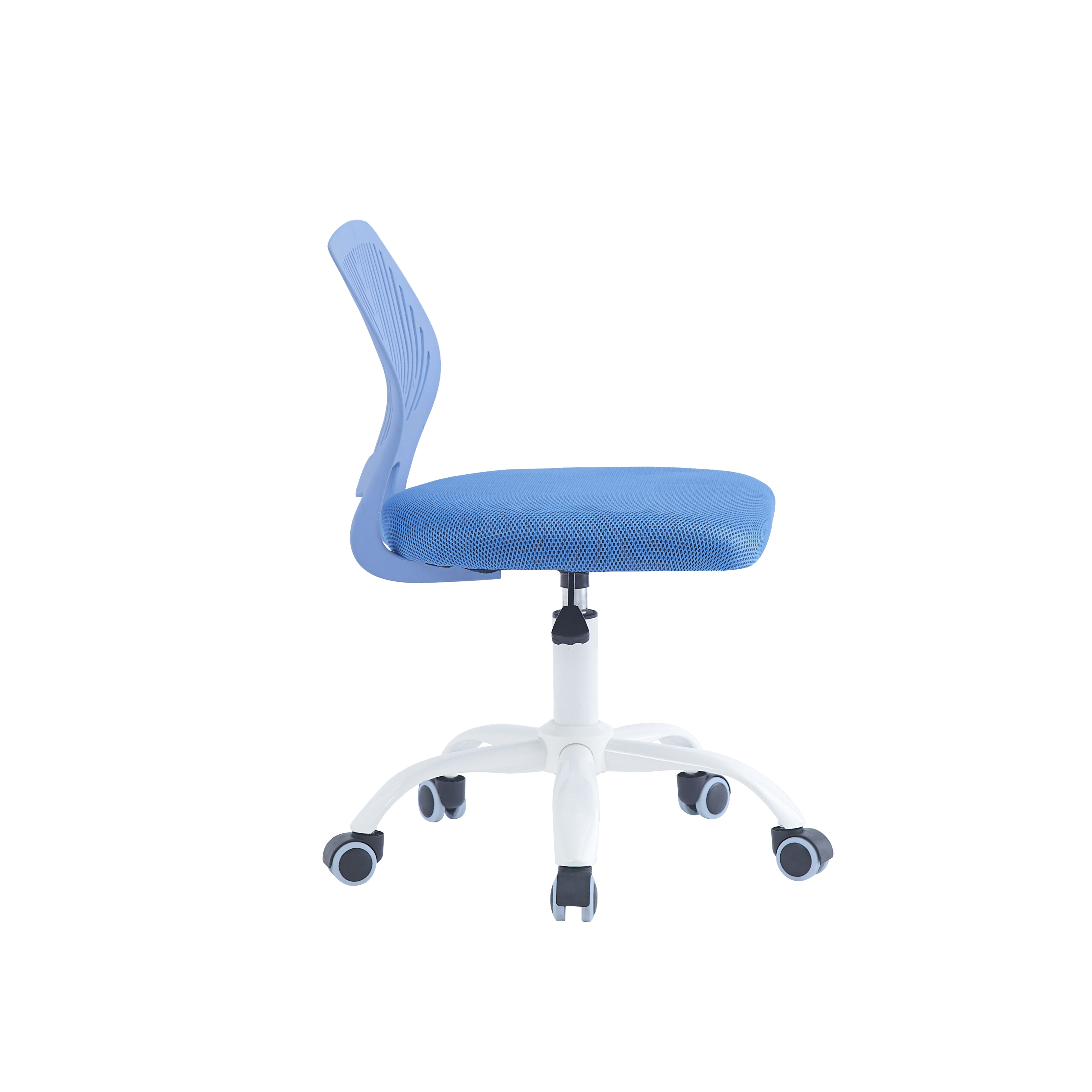 Silla de Oficina Giratoria Azul con Altura Ajustable y Asiento Acolchado Tapizado en Tela