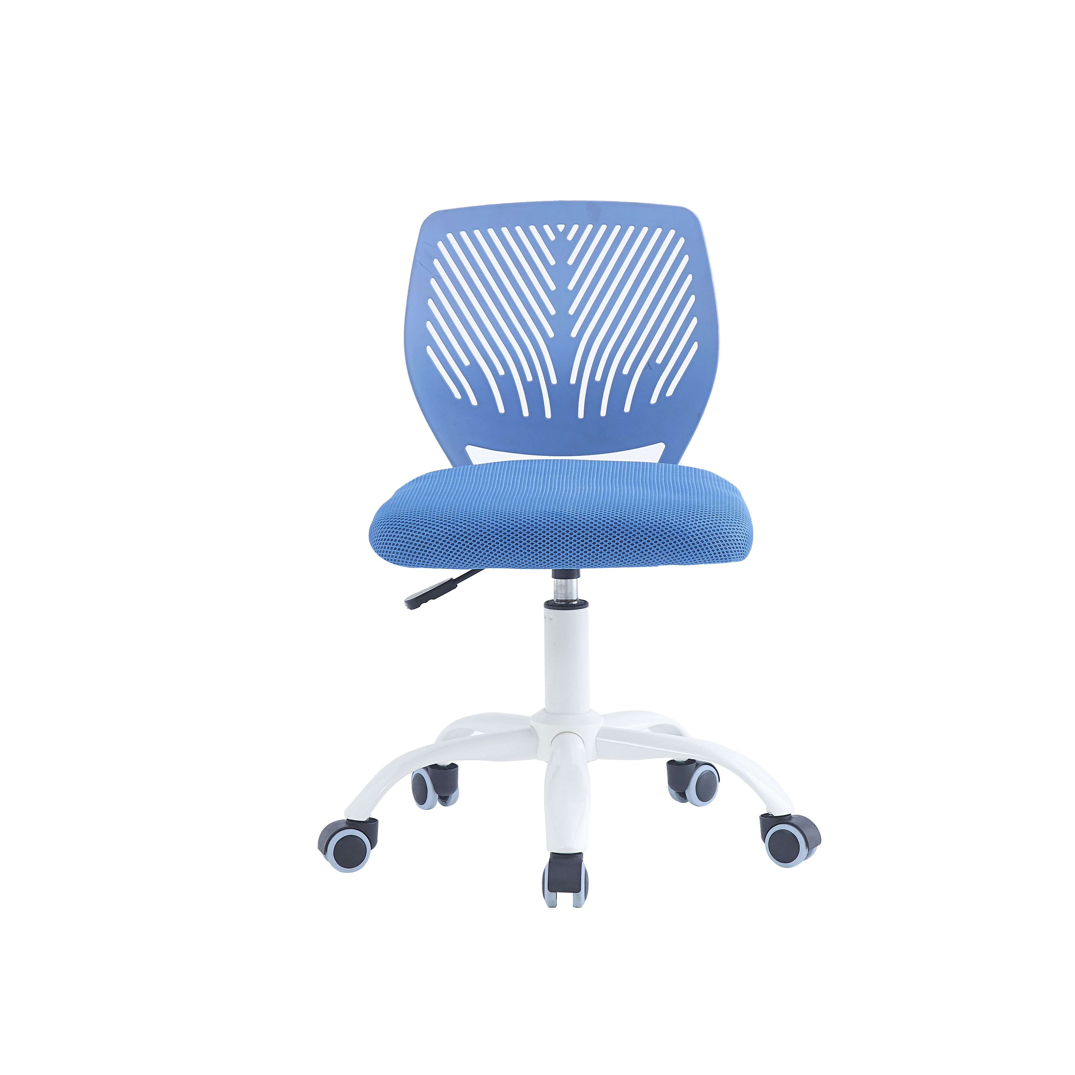 Silla de Oficina Giratoria Azul con Altura Ajustable y Asiento Acolchado Tapizado en Tela