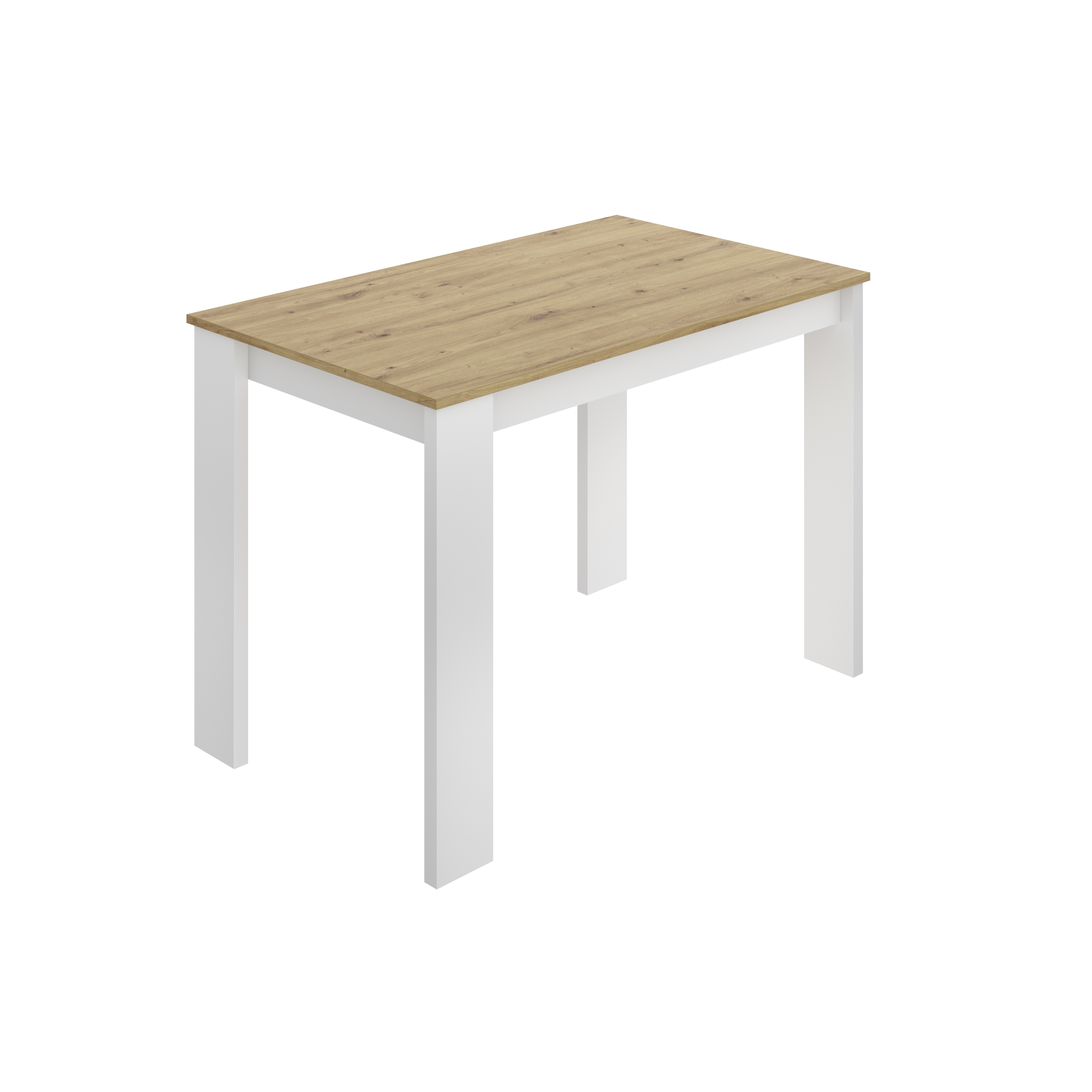 Mesa Auxiliar Color Blanco y Madera para Sala o Cocina. Estructura de Madera Industrial