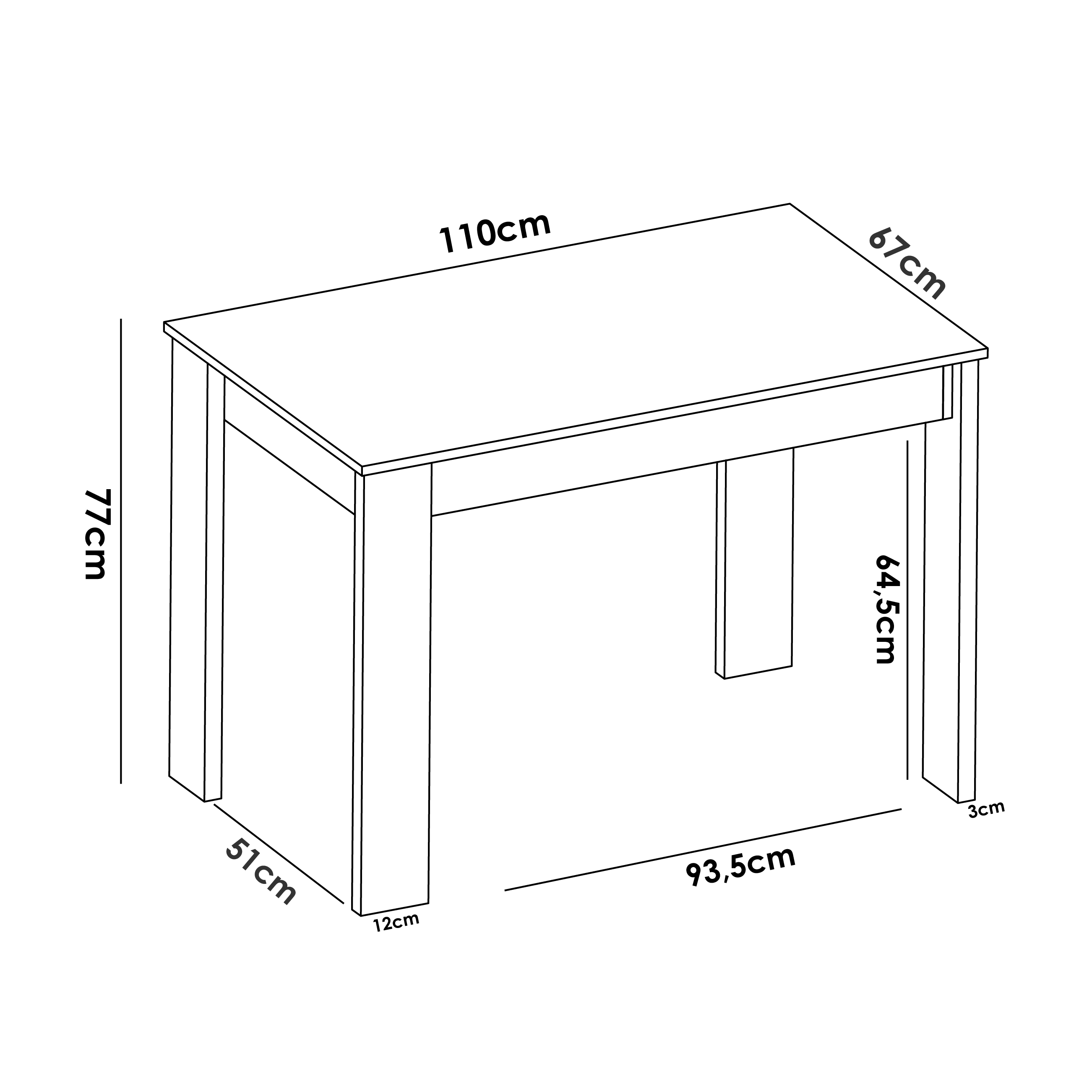 Mesa Auxiliar Color Blanco y Madera para Sala o Cocina. Estructura de Madera Industrial