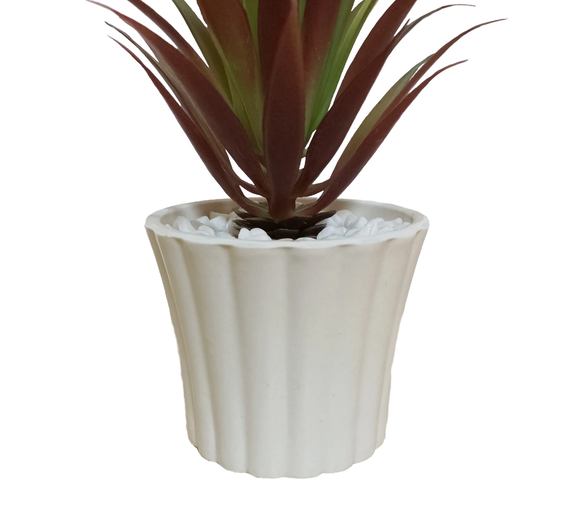 Planta Decorativa Agave Verde con Maceta de Cerámica Blanca