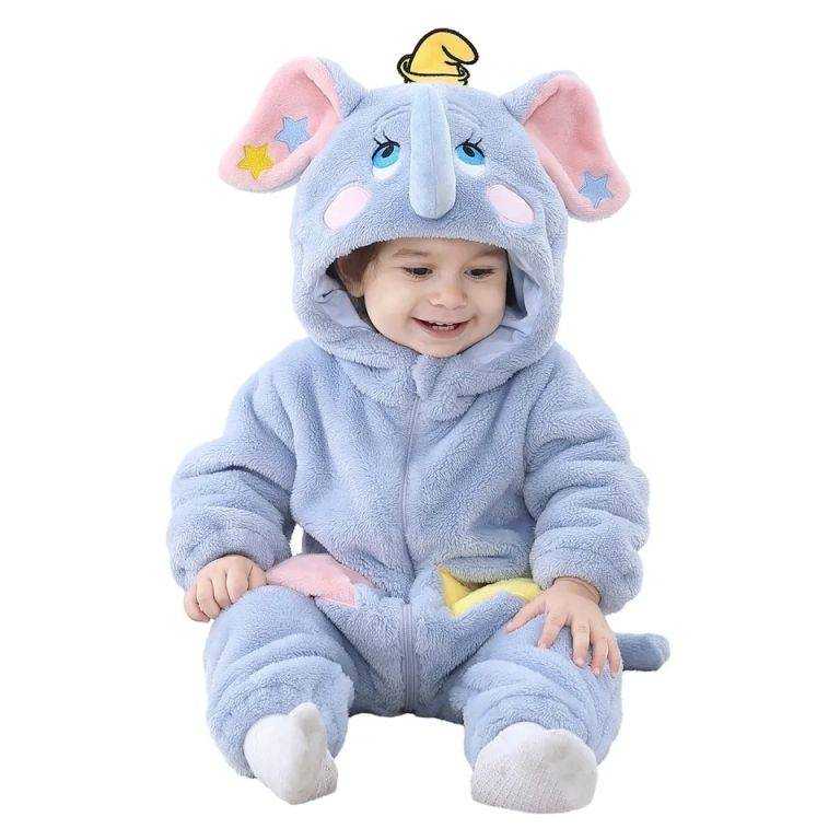 Mameluco Pijama Elefante Bebé Kawaii Disfraz
