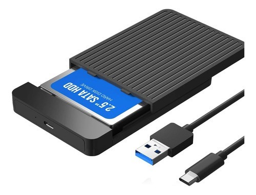 Case Gabinete Disco Duro Ssd 10gbps 2.5 Hdd Sata Usb3.1 NEGRO