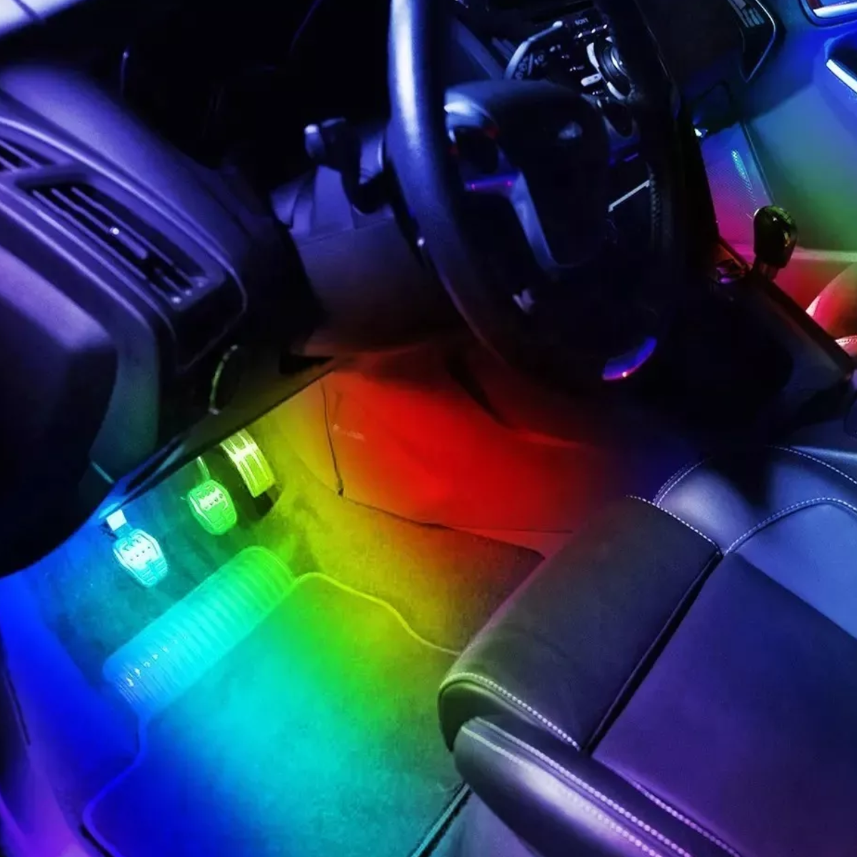 Barra De Luz Tiras 48 Luces Fluido Rgb Interior Para Carro