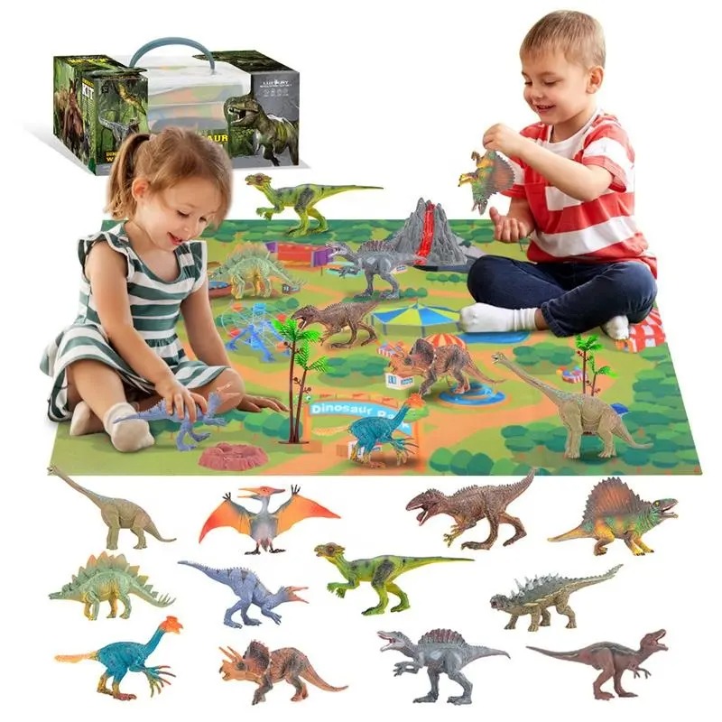 Figuras de Colección Dinosaurios Escenario Caja PVC