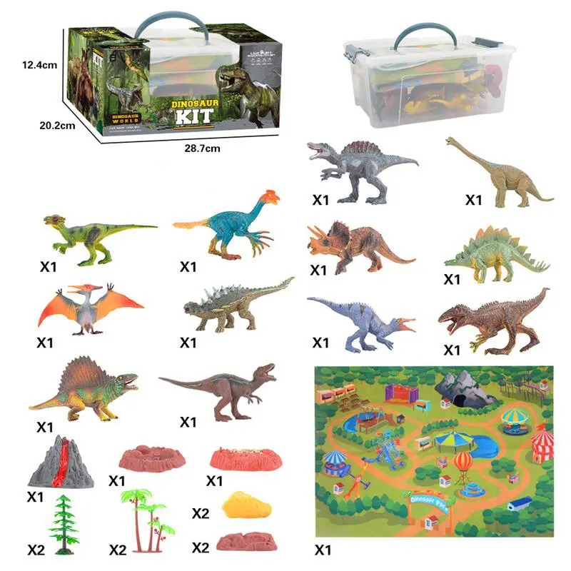 Figuras de Colección Dinosaurios Escenario Caja PVC