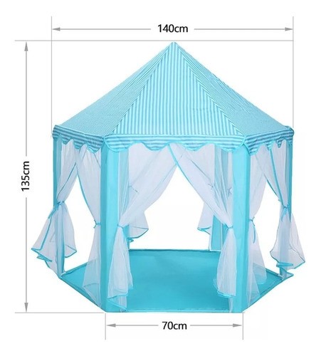 Castillo Princesa Carpa Niñas Casa Portátil Tienda Juguetes AZUL